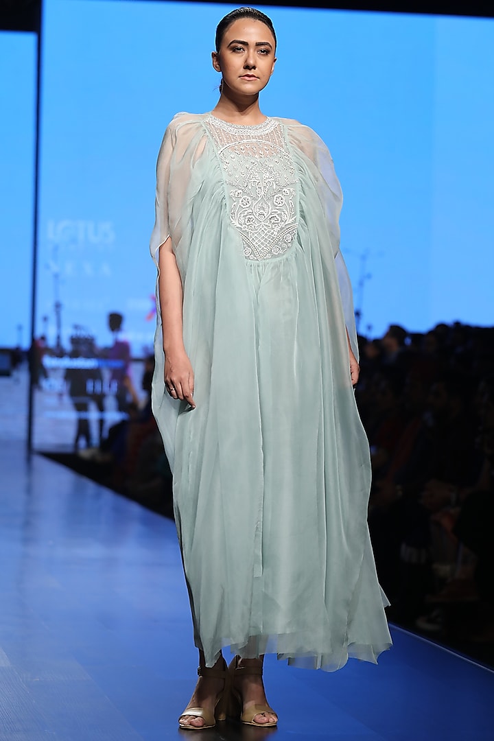 Mint Embroidered Dress by Samant Chauhan