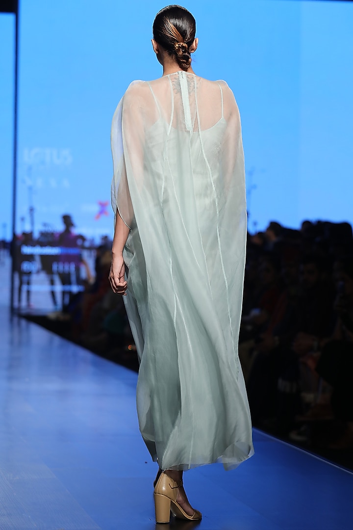 Mint Embroidered Vacation Dress by Samant Chauhan at Pernia's Pop Up Shop