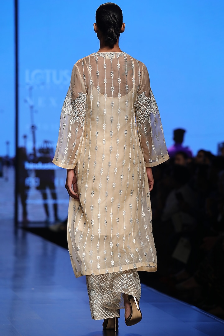 Light Peach Tunic With Palazzo Pants & Inner by Samant Chauhan at Pernia's Pop Up Shop