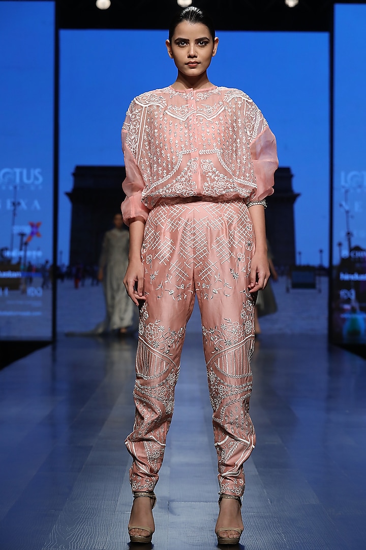 Peach Jumpsuit With Inner by Samant Chauhan
