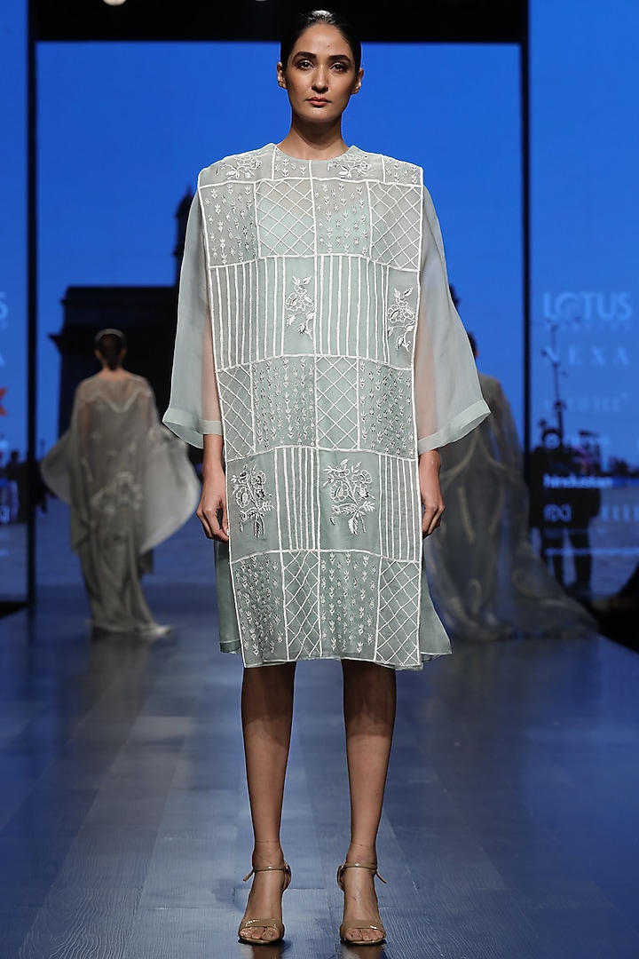 Mint Green Mini Cocktail Dress by Samant Chauhan at Pernia's Pop Up Shop
