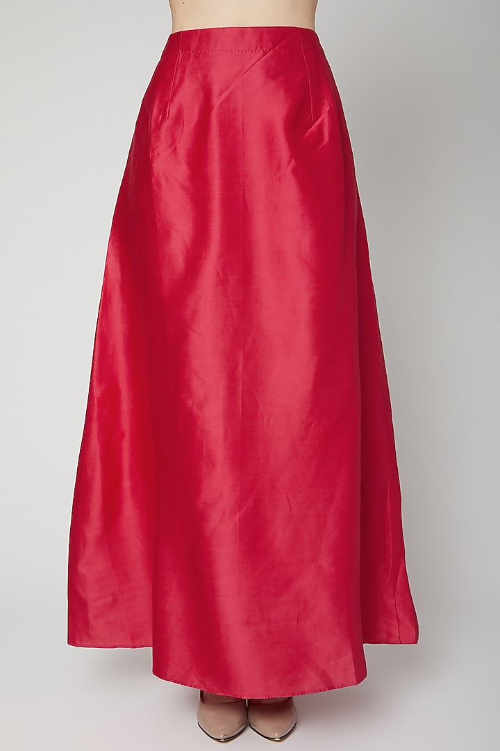 Fuchsia Cotton Silk Skirt Set by Samant Chauhan at Pernia's Pop Up Shop