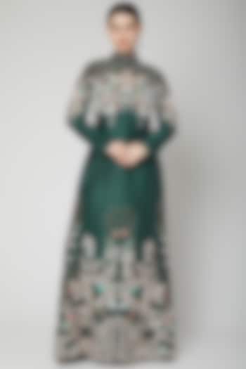 Emerald Green Embroidered Jacket With Pants by Samant Chauhan
