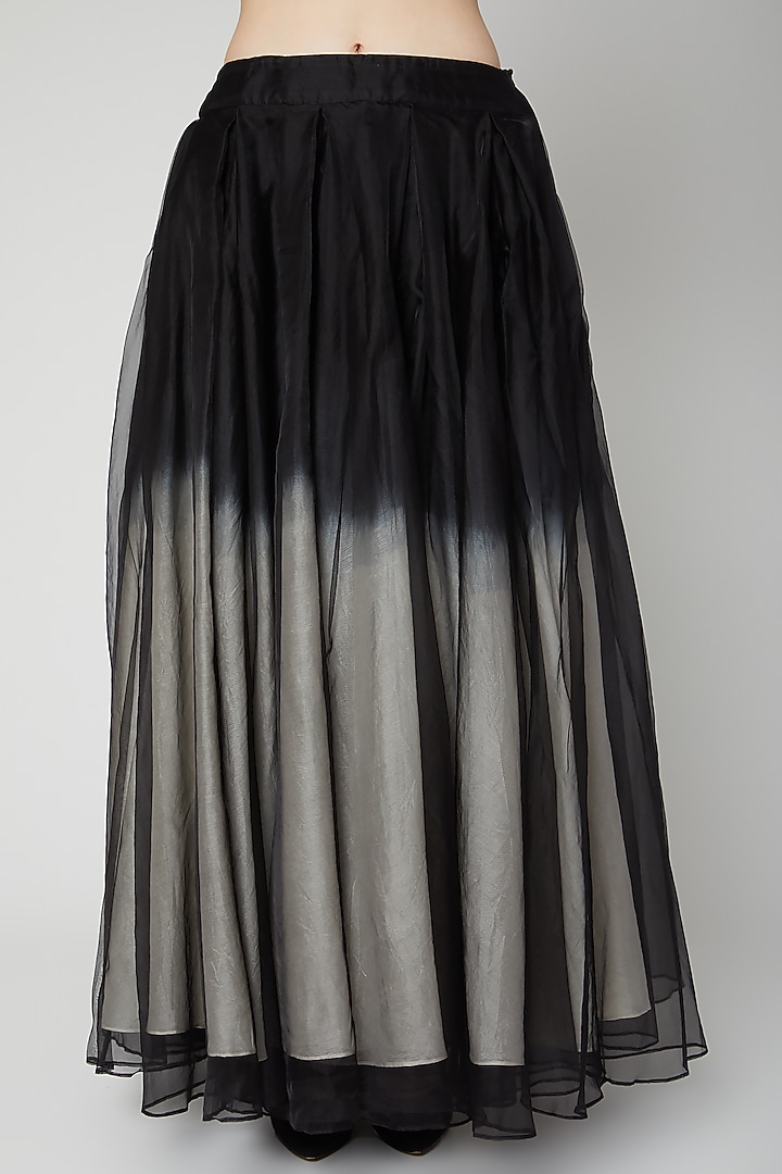 Black Organza Layered Skirt Set by Samant Chauhan at Pernia's Pop Up Shop