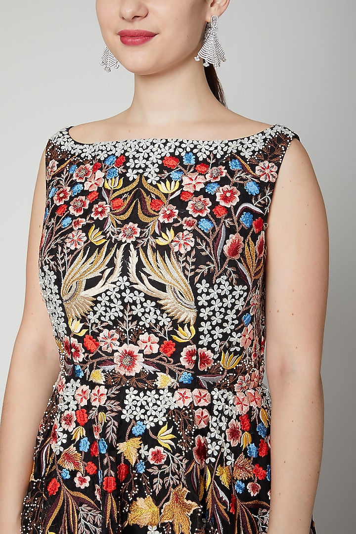 Black Zardosi Embroidered Gown by Samant Chauhan at Pernia's Pop Up Shop