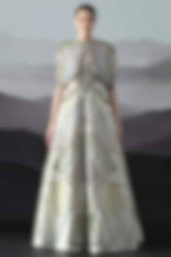 Ivory Cotton Silk & Organza Couture Bridal Gown by Samant Chauhan at Pernia's Pop Up Shop