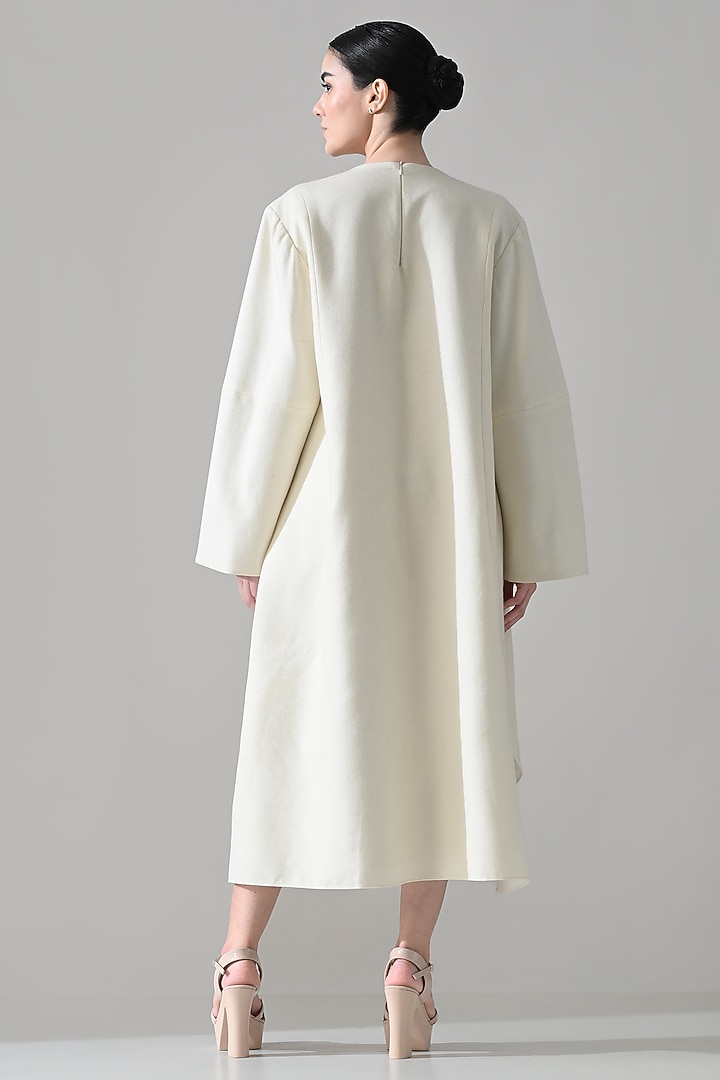 Ivory Weave Silk Sequins Hand Embellished Party Wear Dress by Samant Chauhan at Pernia's Pop Up Shop