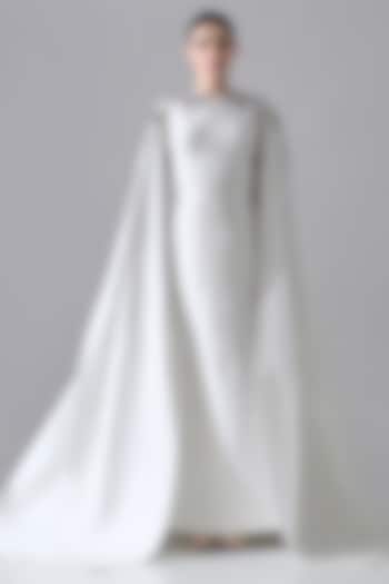 Ivory Cotton Silk Hand Embellished Engagement Gown by Samant Chauhan at Pernia's Pop Up Shop