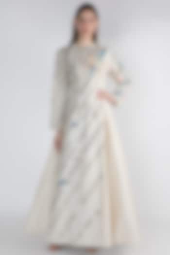 Off White Printed Gown by Samant Chauhan