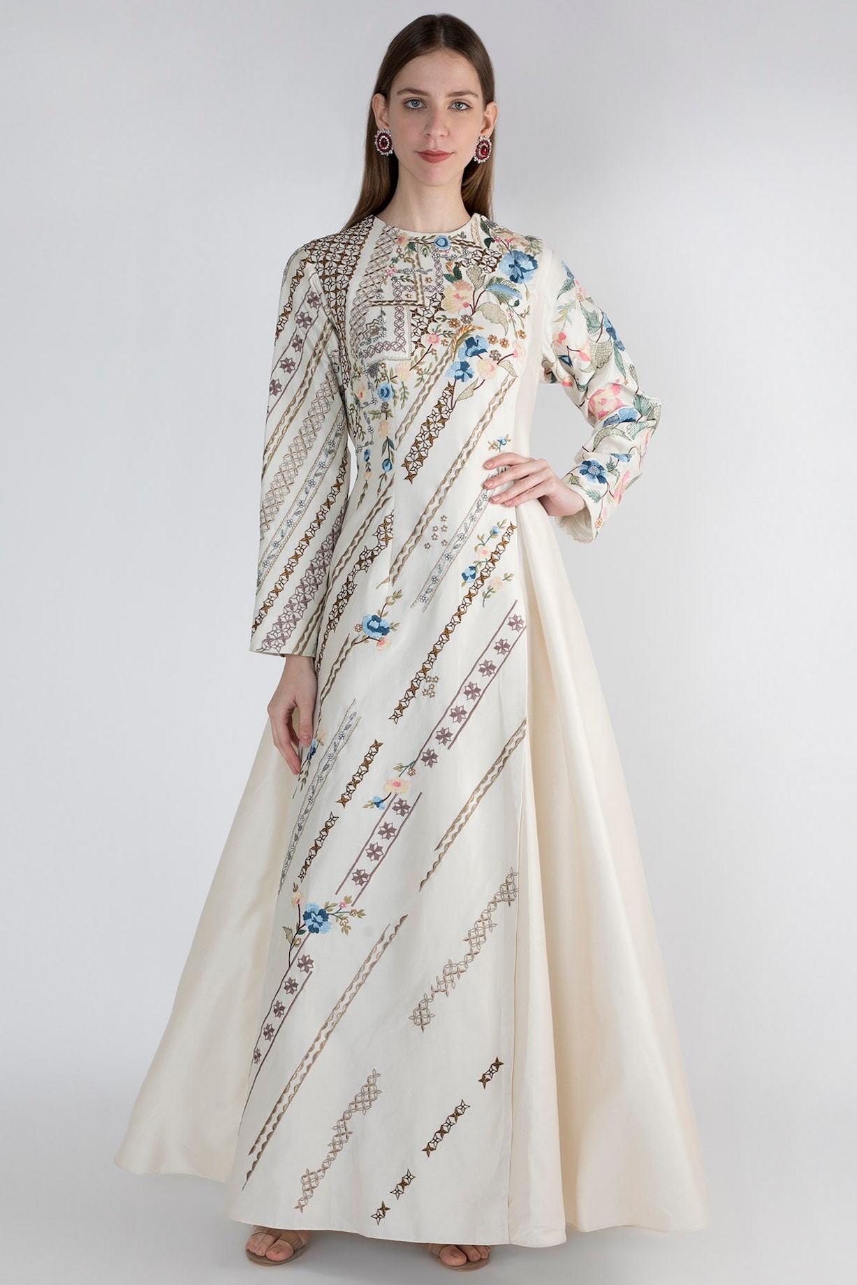 Off White Printed Gown Design by Samant Chauhan at Pernia's Pop Up Shop ...