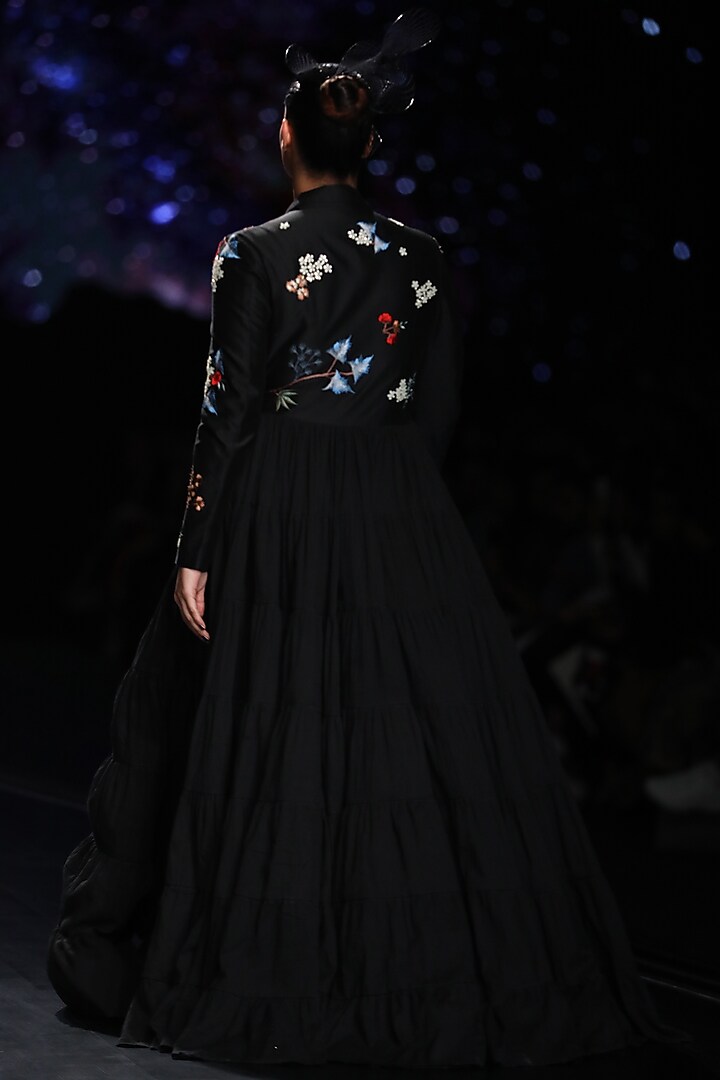 Black Stone Embroidered Engagement Gown by Samant Chauhan at Pernia's Pop Up Shop