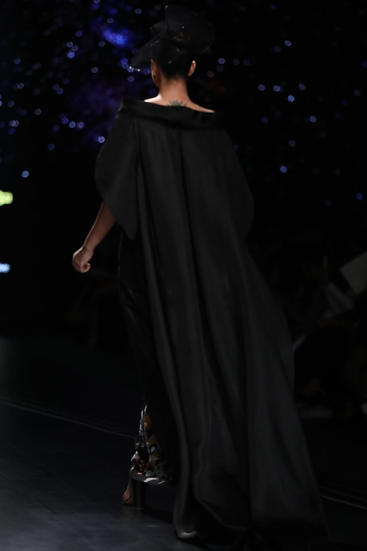 Black Embroidered Engagement Gown by Samant Chauhan at Pernia's Pop Up Shop