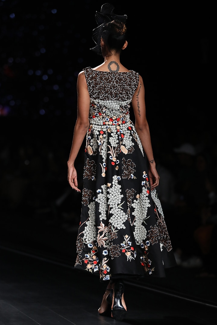 Black Stone Embroidered Wedding Gown by Samant Chauhan at Pernia's Pop Up Shop