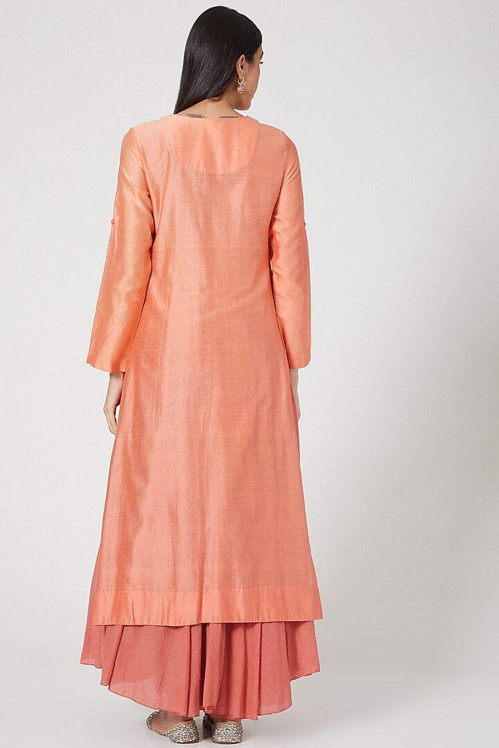 Orange Embroidered Kurta Set by Samant Chauhan at Pernia's Pop Up Shop