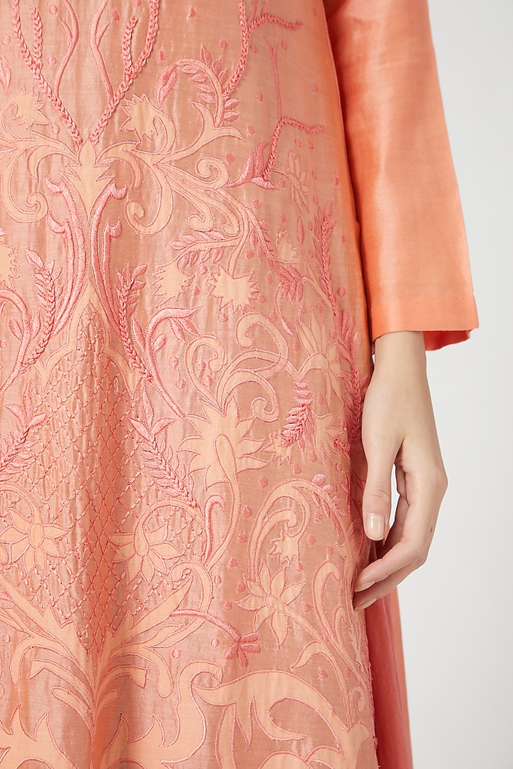 Orange Embroidered Kurta Set by Samant Chauhan at Pernia's Pop Up Shop