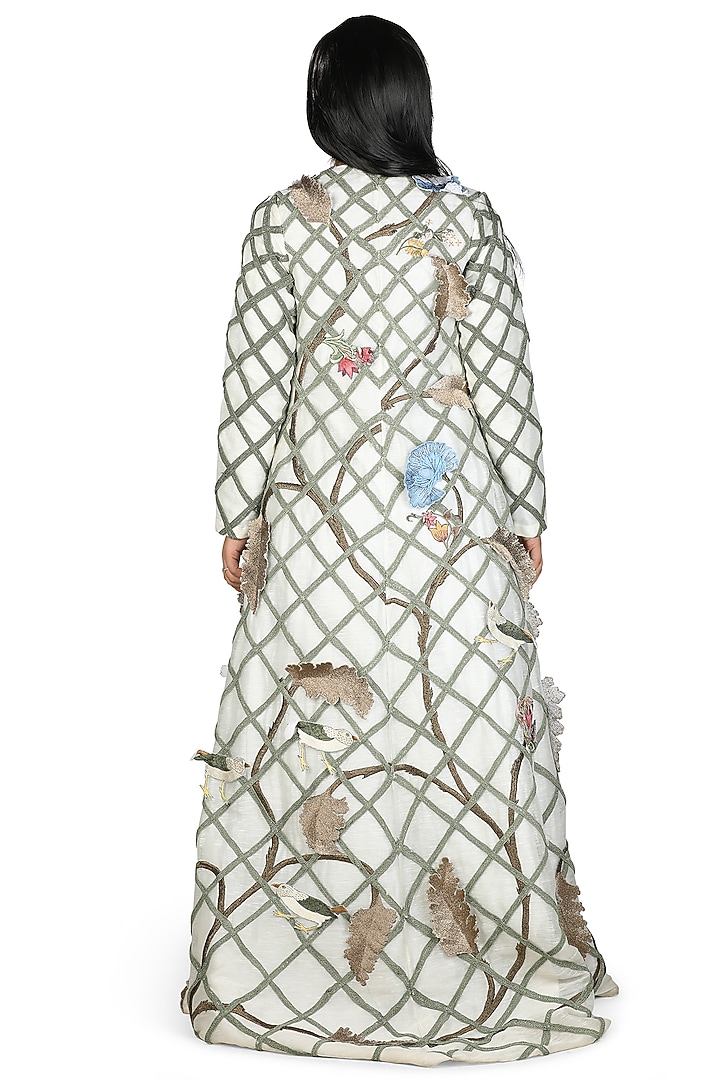 Ivory Embroidered Jacket With Party Wear Dress by Samant Chauhan at Pernia's Pop Up Shop
