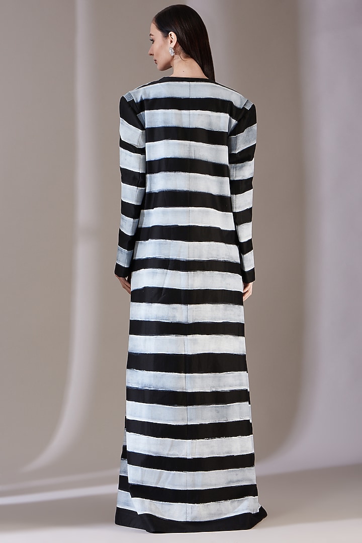 Black Cotton Silk Zardosi Embroidered Party Wear Dress With Jacket by Samant Chauhan at Pernia's Pop Up Shop