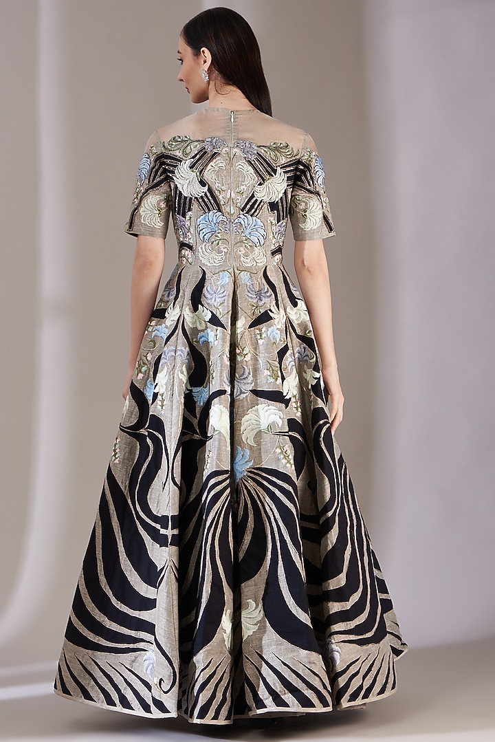 Multi-Coloured Embroidered Wedding Gown by Samant Chauhan at Pernia's Pop Up Shop