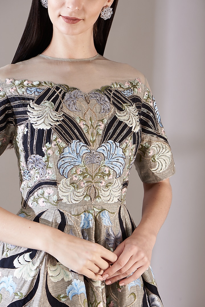 Multi-Coloured Embroidered Wedding Gown by Samant Chauhan at Pernia's Pop Up Shop