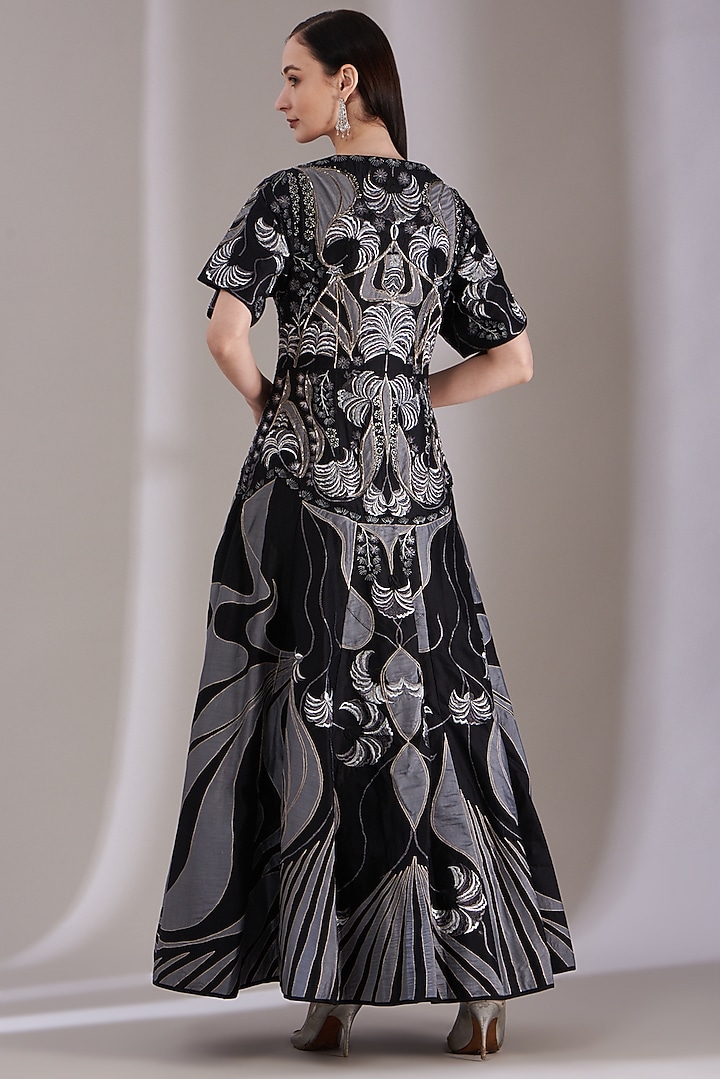 Grey & Black Wedding Gown Zardosi Embroidered by Samant Chauhan at Pernia's Pop Up Shop