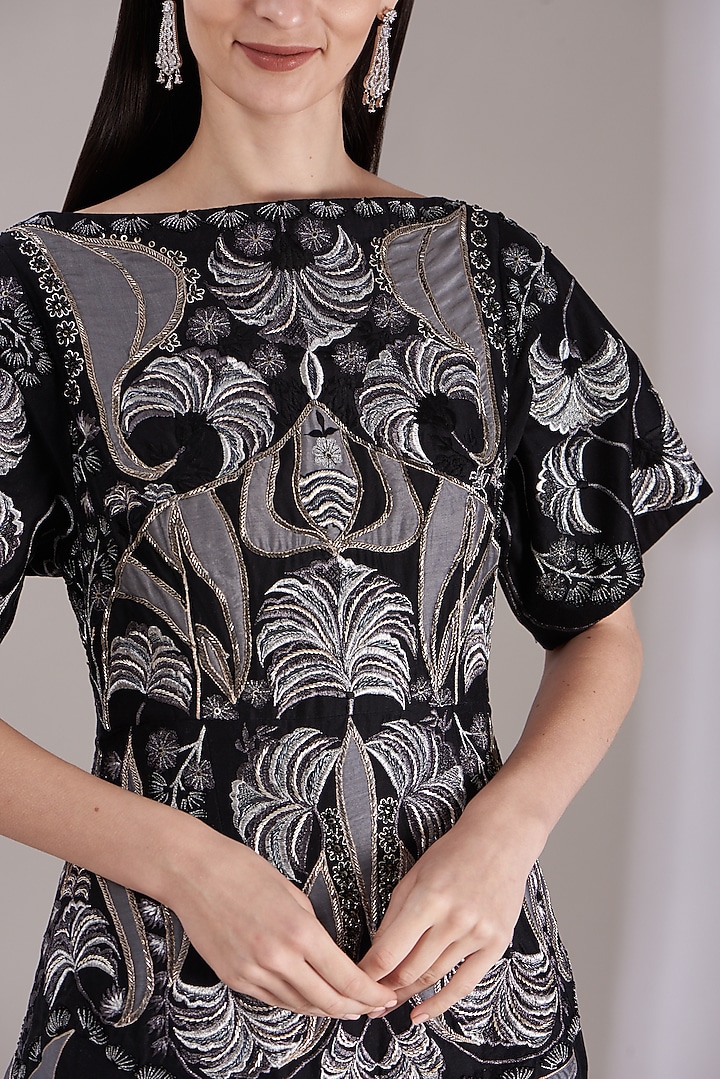 Grey & Black Wedding Gown Zardosi Embroidered by Samant Chauhan at Pernia's Pop Up Shop