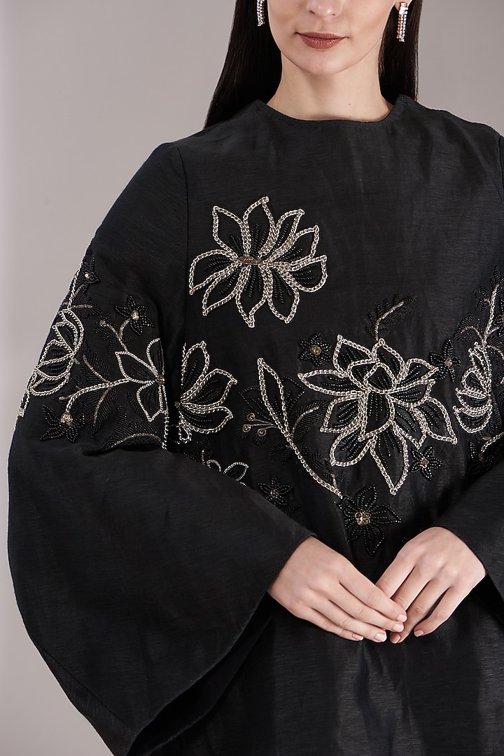 Black Embroidered Party Wear Dress by Samant Chauhan at Pernia's Pop Up Shop