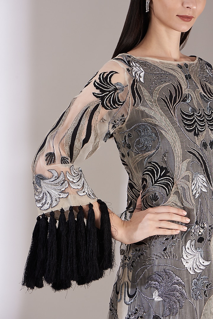 Multi-Coloured Organza Embroidered Cocktail Dress by Samant Chauhan at Pernia's Pop Up Shop