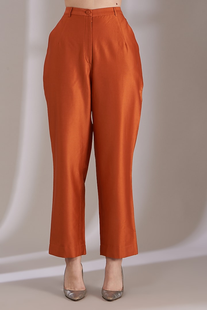 Orange Embroidered Jacket Set by Samant Chauhan at Pernia's Pop Up Shop