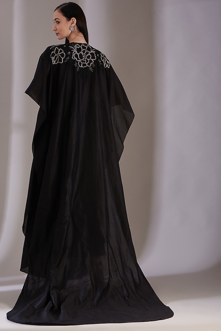 Black Zari Embroidered Cocktail Dress by Samant Chauhan at Pernia's Pop Up Shop