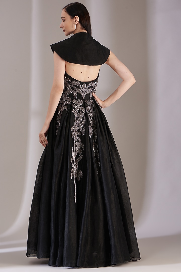 Black Embroidered Gown main image 1