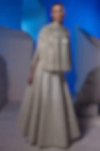 Ivory Cotton Silk Skirt Set by Samant Chauhan at Pernia's Pop Up Shop