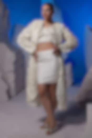 Ivory Cotton Silk Jacket Set by Samant Chauhan at Pernia's Pop Up Shop