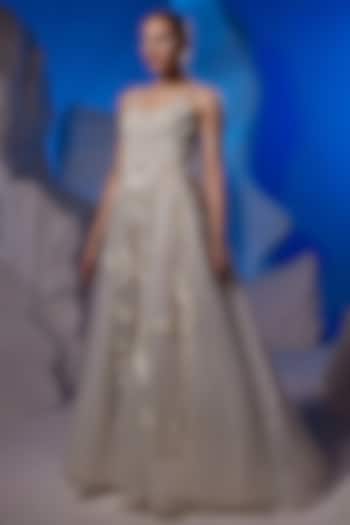 Ivory Organza Silk & Fine Cotton Wedding Gown by Samant Chauhan at Pernia's Pop Up Shop