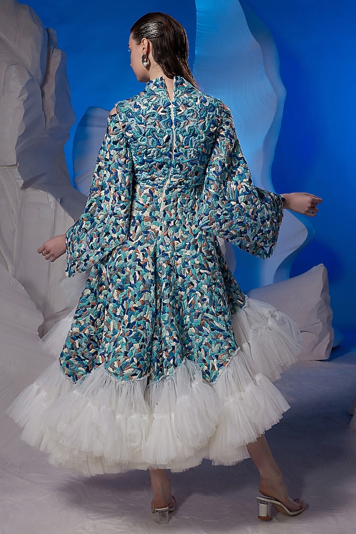 Ivory Cotton Silk Party Wear Dress by Samant Chauhan at Pernia's Pop Up Shop
