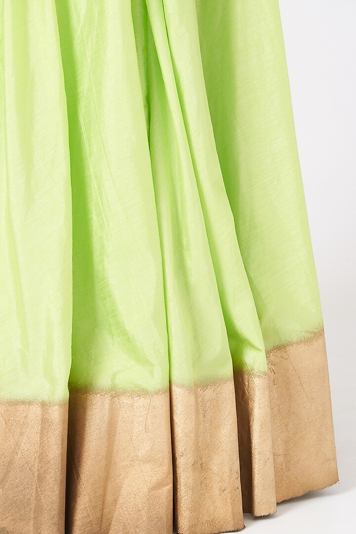 Mint Cotton Silk Flared Wedding Lehenga Set by Samant Chauhan at Pernia's Pop Up Shop