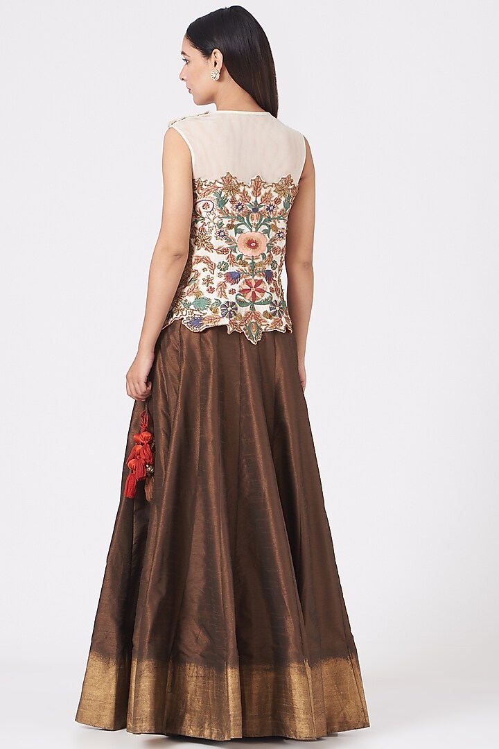 Mint Cotton Silk Flared Wedding Lehenga Set by Samant Chauhan at Pernia's Pop Up Shop