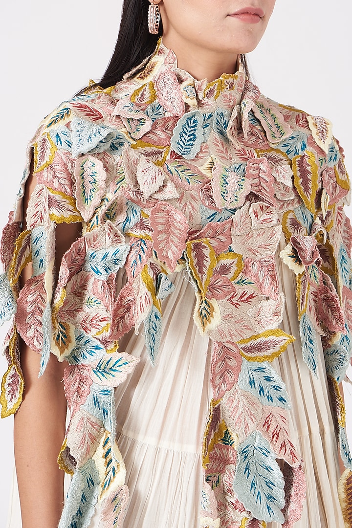 Off-White Zardosi Embroidered Party Wear Dress by Samant Chauhan at Pernia's Pop Up Shop