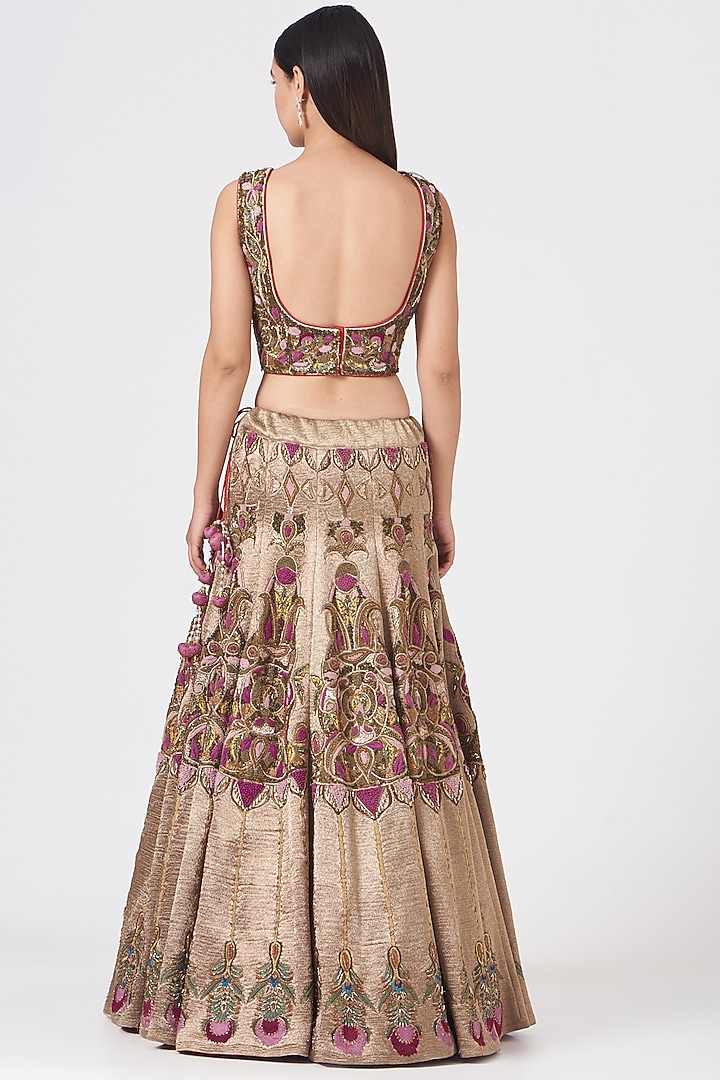 Gold Embroidered Bridal Lehenga Set by Samant Chauhan at Pernia's Pop Up Shop