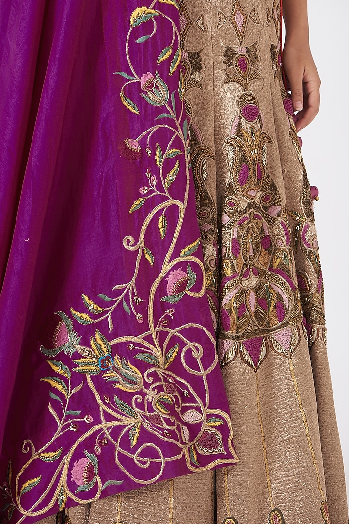 Gold Embroidered Bridal Lehenga Set by Samant Chauhan at Pernia's Pop Up Shop