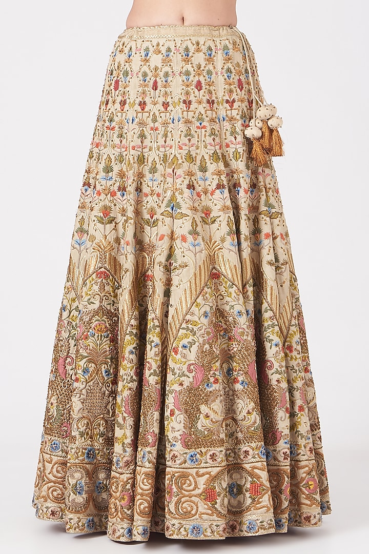 Gold Thread Embroidered Bridal Lehenga Set by Samant Chauhan at Pernia's Pop Up Shop