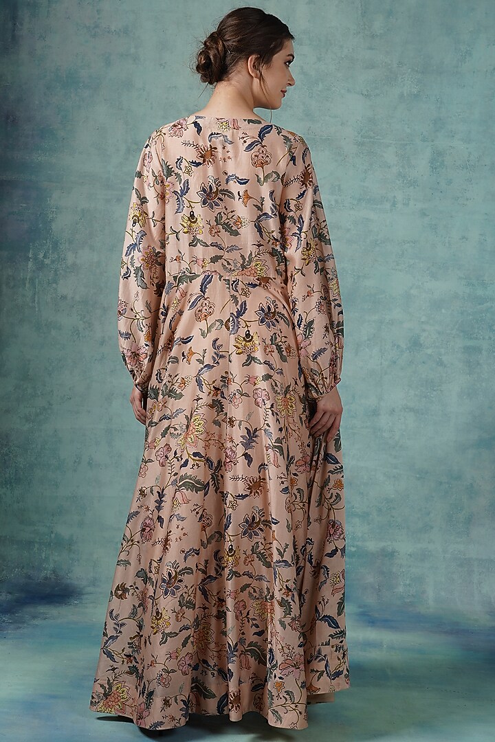 Peach Printed A-line Tunic by Samant Chauhan at Pernia's Pop Up Shop