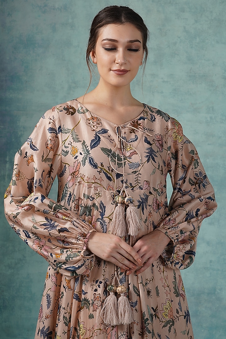Peach Printed A-line Tunic by Samant Chauhan at Pernia's Pop Up Shop
