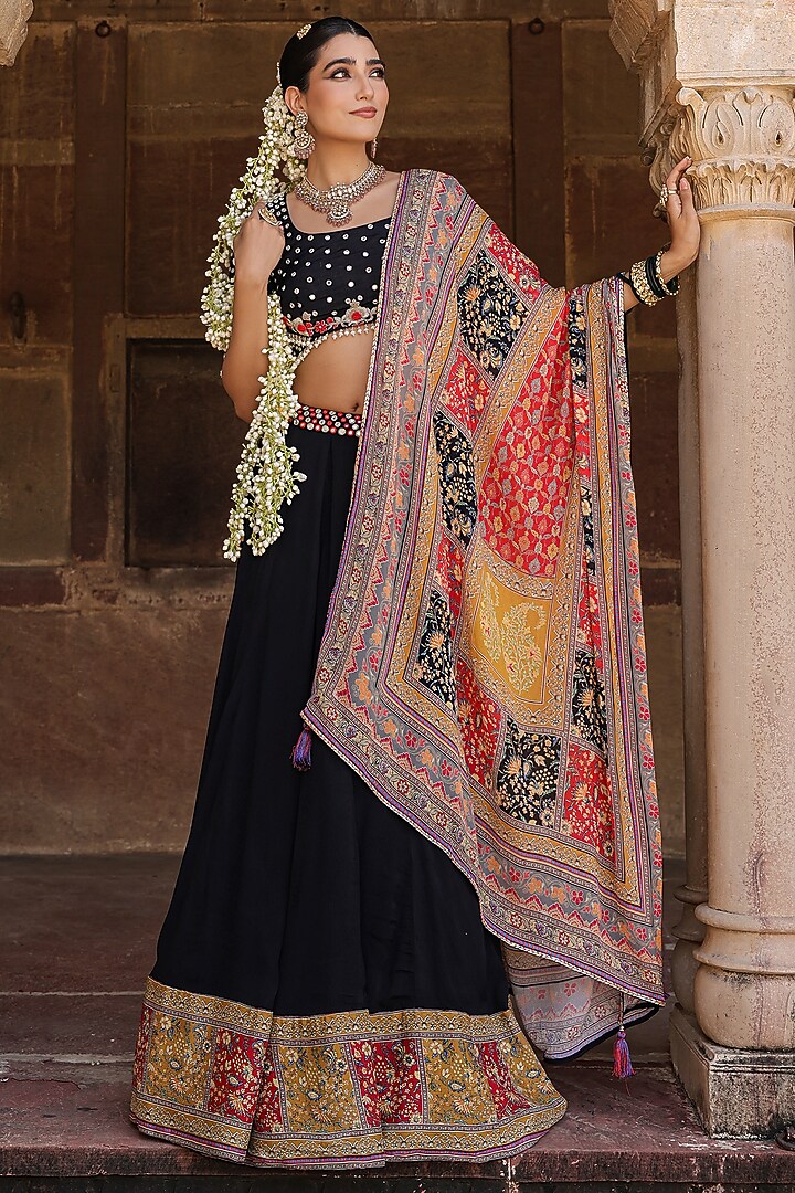 Kalidar Floral Digital Print Lehenga Set