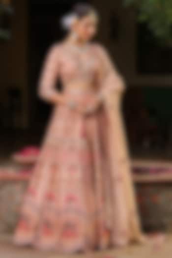 Multi-Colored Floral Printed Lehenga Set by Scakhi
