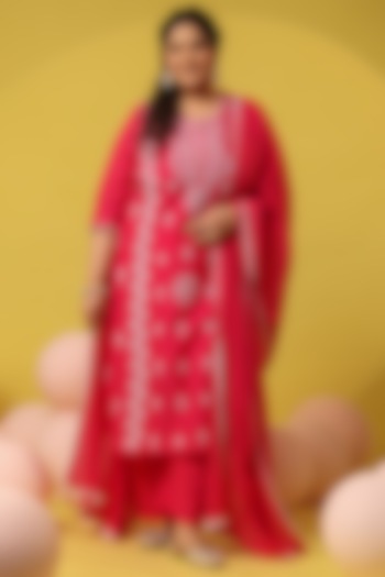 Pink Cotton Mulmul Chikankari Embroidered Kurta Set by Scakhi Luxe at Pernia's Pop Up Shop