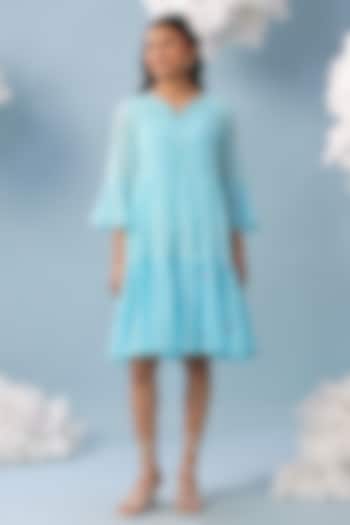 Aqua Mulmul Lace Embroidered Summer Dress by Scakhi Luxe at Pernia's Pop Up Shop