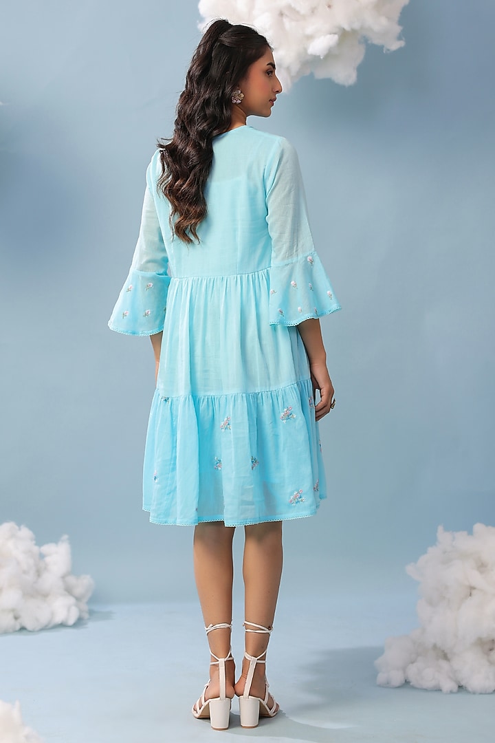 Aqua Mulmul Lace Embroidered Summer Dress by Scakhi Luxe at Pernia's Pop Up Shop