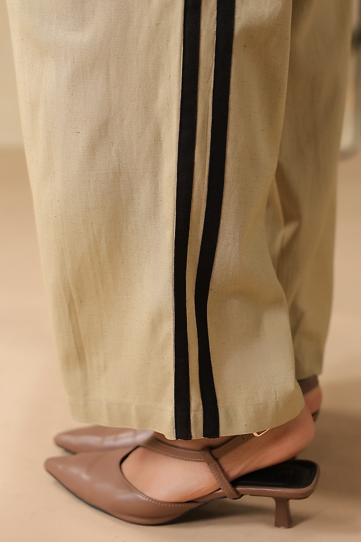 Beige Cotton Blend Co-Ord Set by Scakhi Luxe at Pernia's Pop Up Shop