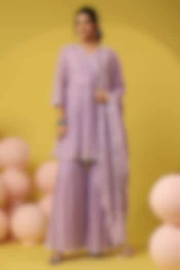 Lavender Mulmul Sharara Set by Scakhi Luxe at Pernia's Pop Up Shop