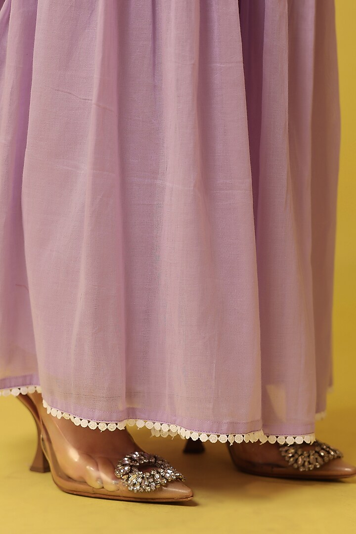 Lavender Mulmul Sharara Set by Scakhi Luxe at Pernia's Pop Up Shop